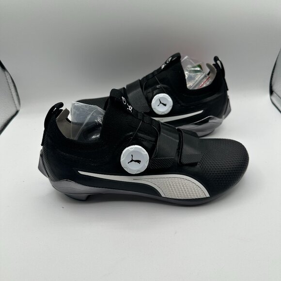 PUMA PWRSPIN Indoor Cycling Shoes Black/White 378096-04 Men's 5 NEW - Picture 2 of 10